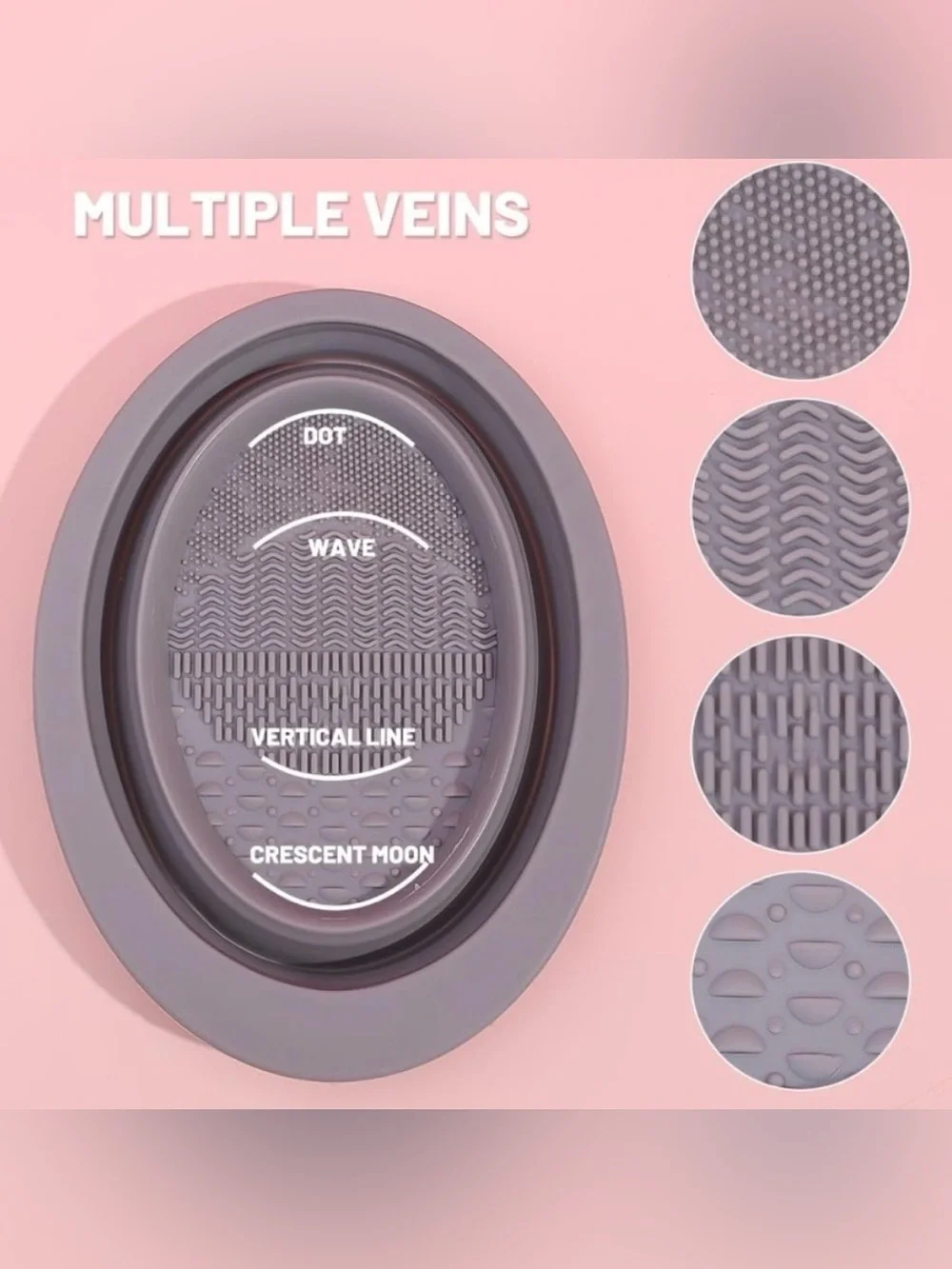 💞 New Gray Collapsible Makeup Brush & Sponge Cleaning Bowl